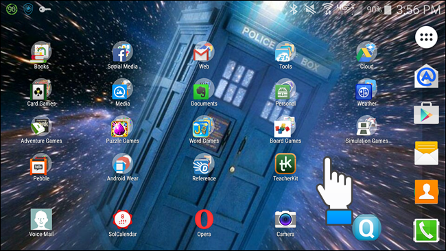 Долгое нажатие на пустой участок главного экрана Samsung Galaxy Note 4
