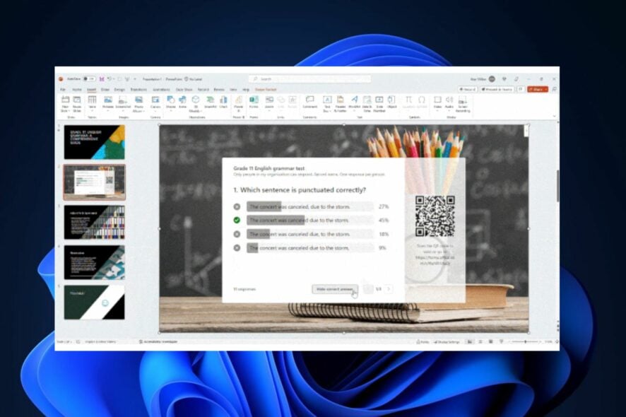 Обратная связь в PowerPoint через Microsoft Forms