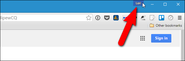 Диалог переключения пользователя в Chrome