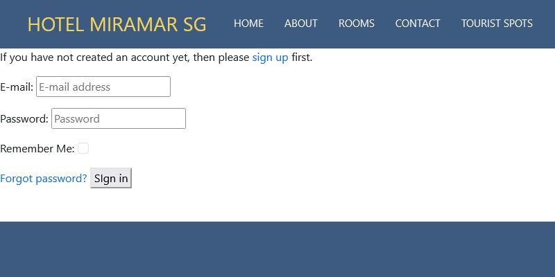 Кастомная страница входа с заголовком и футером