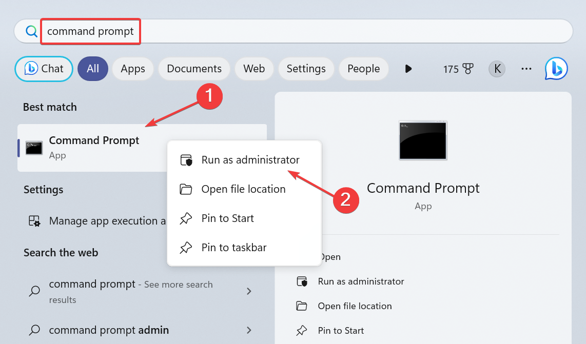 Окно запуска командной строки от администратора