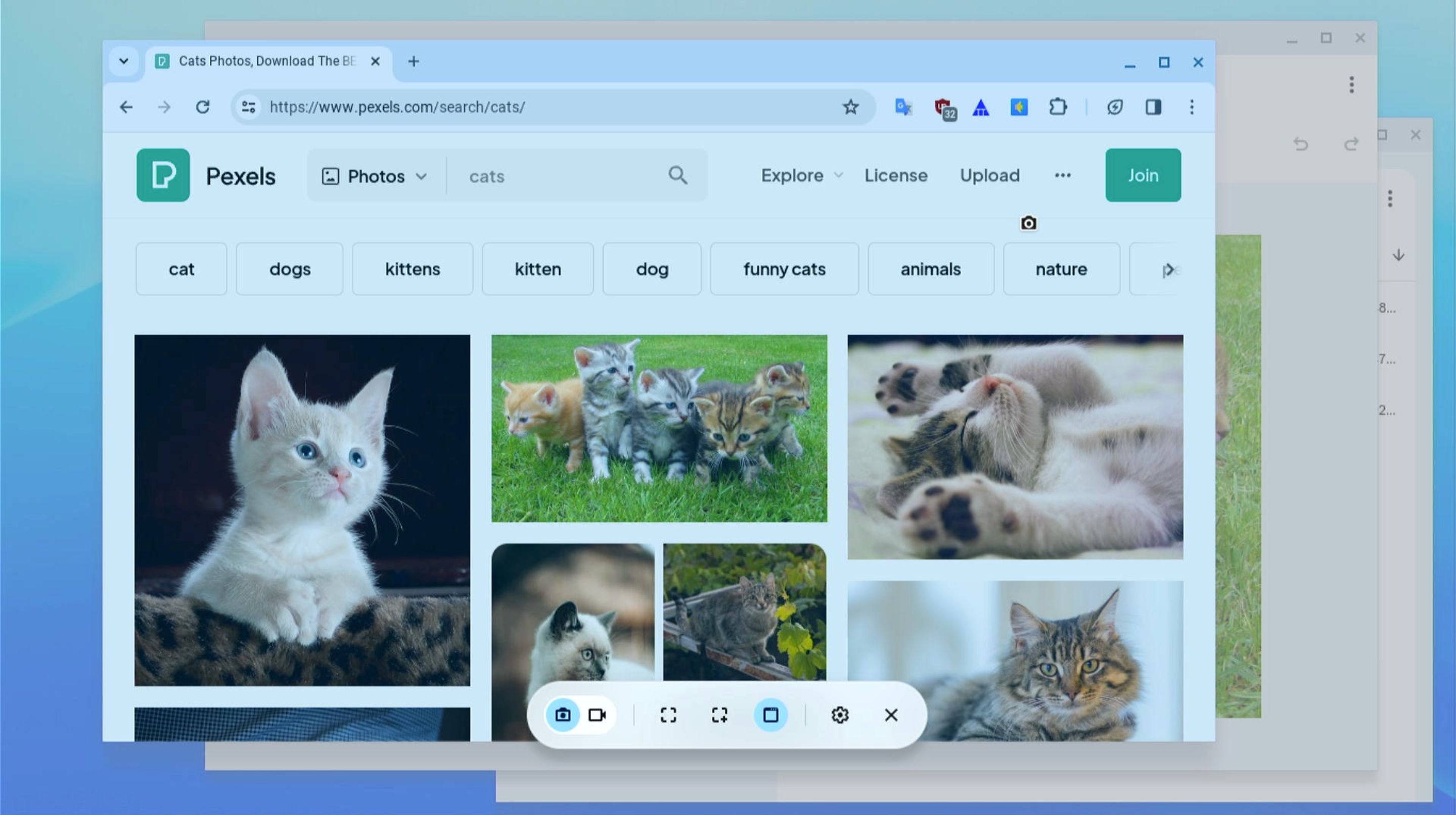 Опция захвата окна в ChromeOS