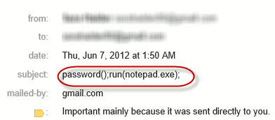 Пример выполнения команды в sRemote