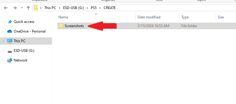 Папка Create со структурой папок для скриншотов и видео по играм.