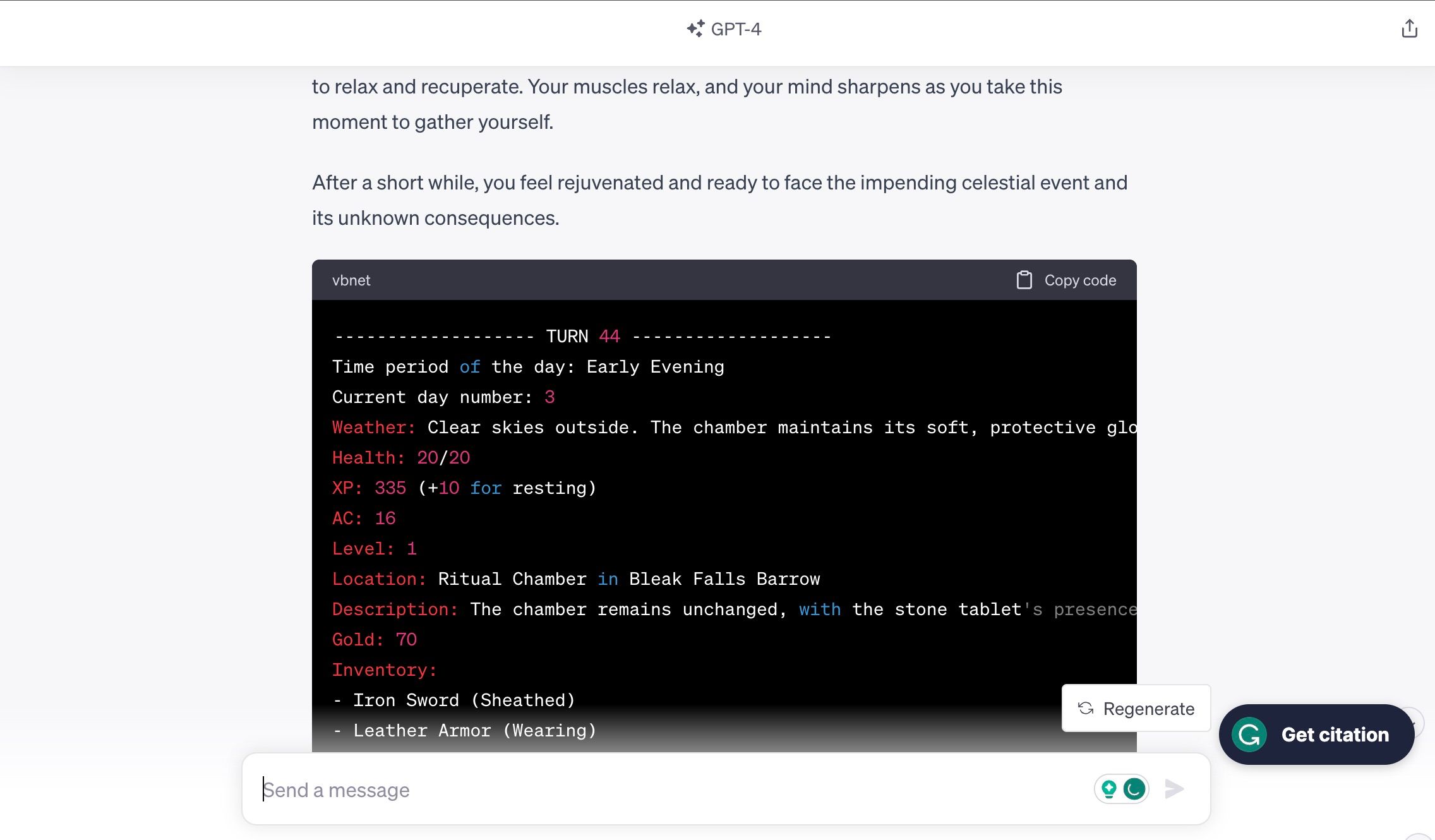 GPT-4 генерирует тексты для пошаговой RPG
