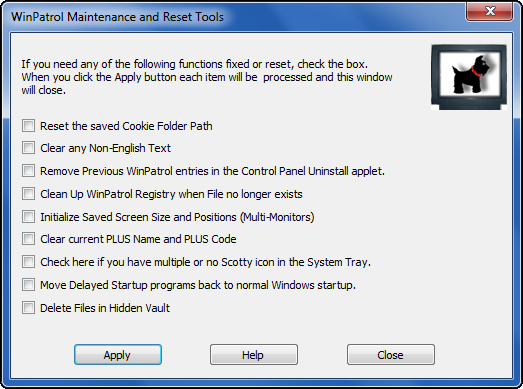 Окно Repair and rest tools с набором утилит восстановления