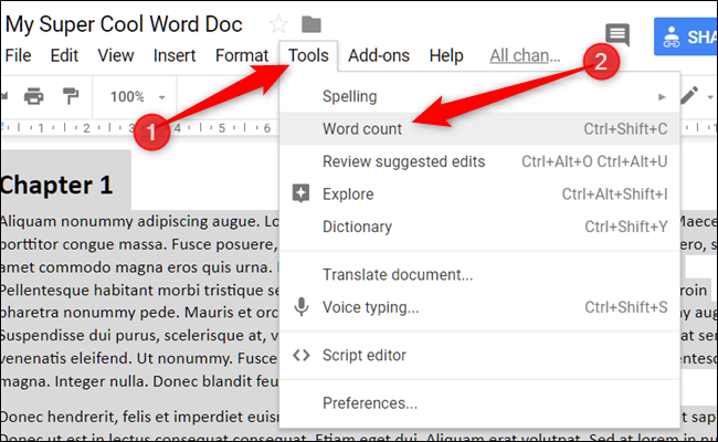 Статистика слов для выделенного фрагмента