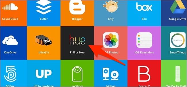 Поиск Philips Hue в IFTTT
