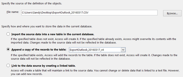 Мастер импорта в Access