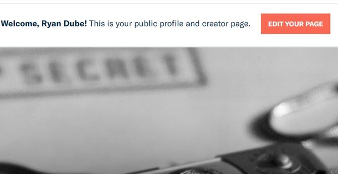 Редактирование обзорной страницы Patreon — интерфейс создания