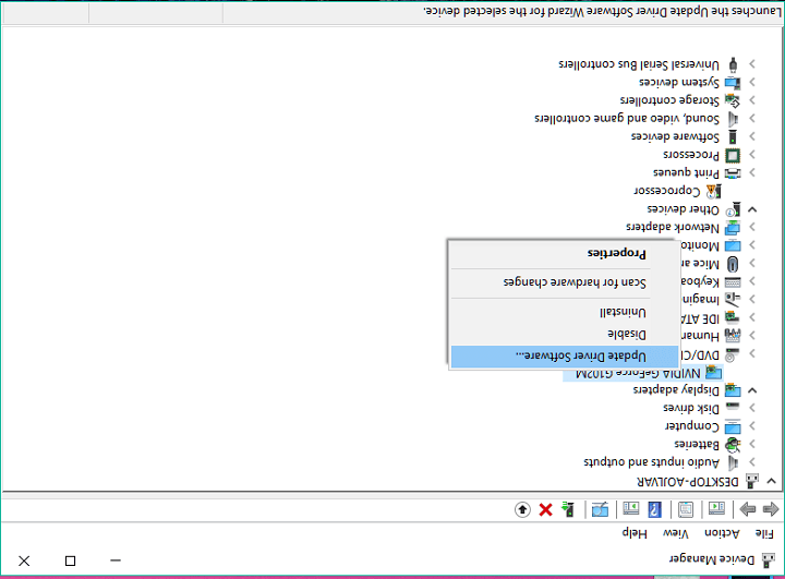 Диспетчер устройств: обновление драйвера видеокарты