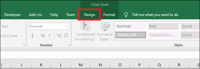 head to chart tools > design