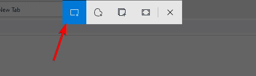 Инструмент фрагмента экрана: выделение прямоугольника