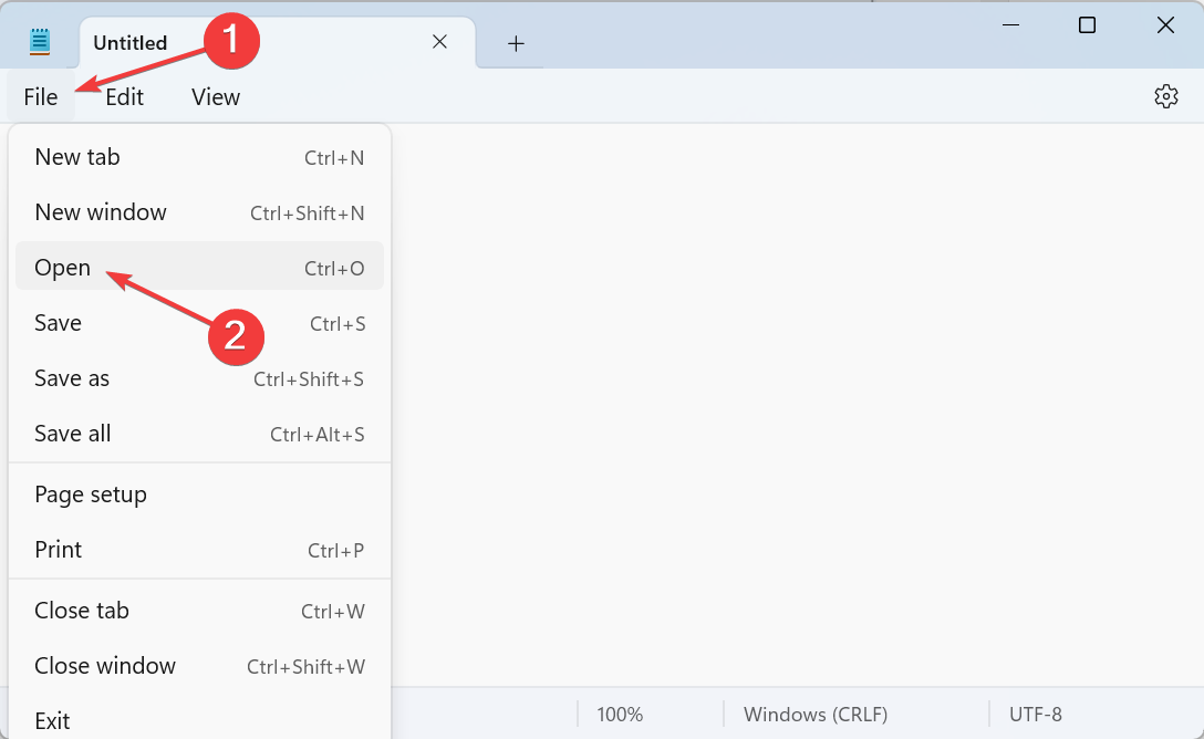 Открыть файл в Блокноте