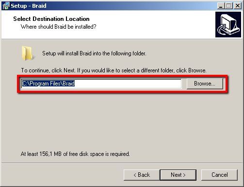 Выбор местоположения установки на USB