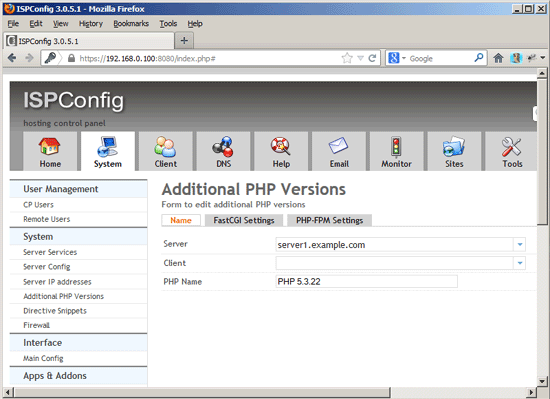 Несколько версий PHP с ISPConfig 3 на Debian