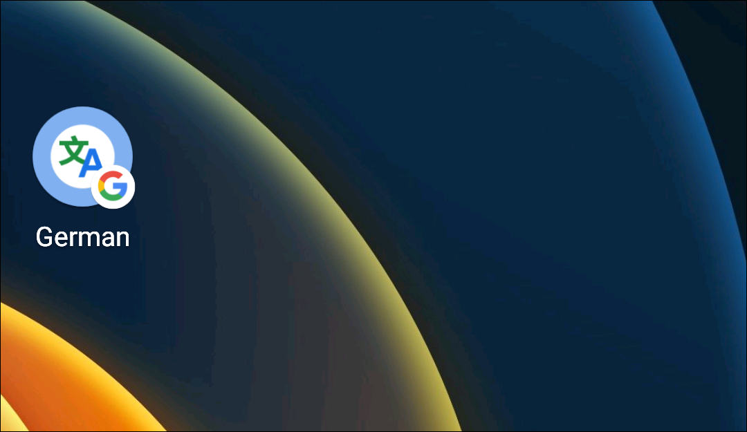 ярлык режима переводчика на главном экране