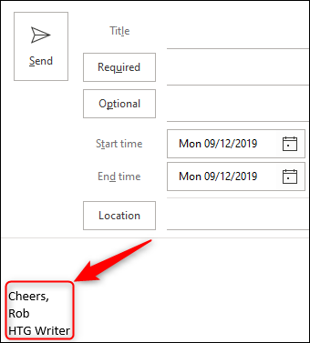 Новое приглашение на собрание с автоматически вставленной подписью