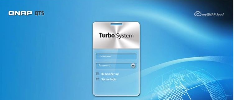 Форма входа в QTS — ввод логина и пароля.