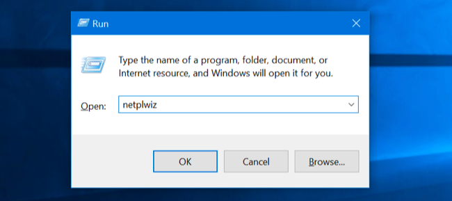 Окно netplwiz для выбора учётной записи пользователя