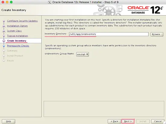 Конфигурация инвентаря Oracle