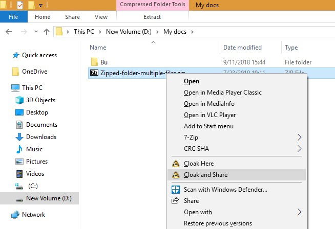 Пример шифрования архива ZIP перед отправкой