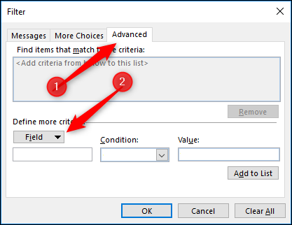 13 Filter Advanced Field