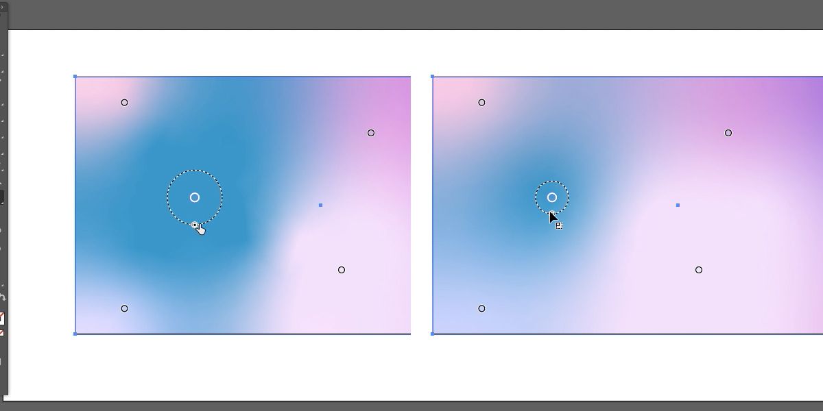 Увеличение размера и радиуса стопов в Freeform Gradient