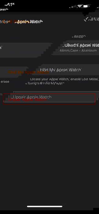 Процесс удаления Apple Watch из аккаунта и разопряжение