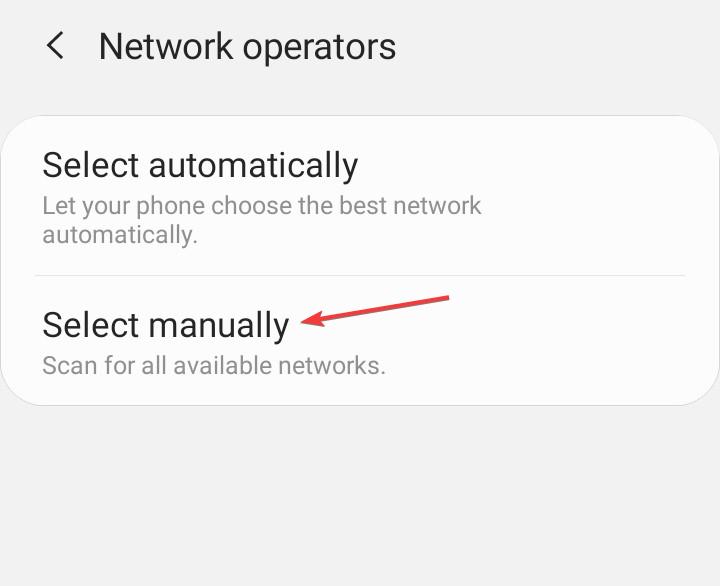 Выбор сети вручную в Android