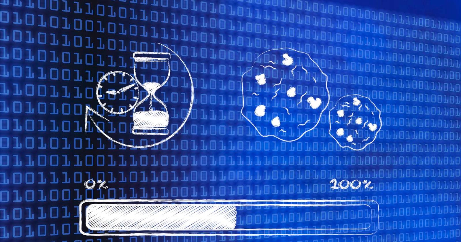 индикатор прогресса с песочными часами и изображением печенья