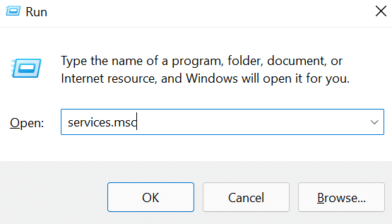 Окно «Выполнить»: команда services.msc для служб Windows