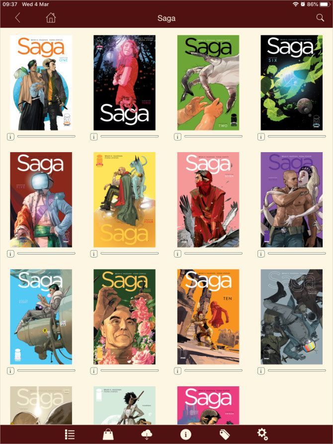 Коллекция в Comic Zeal с детальной организацией серий