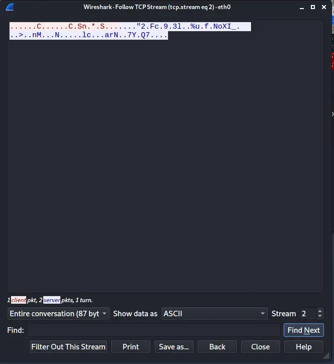 Просмотр содержимого TCP-потока через Follow TCP Stream