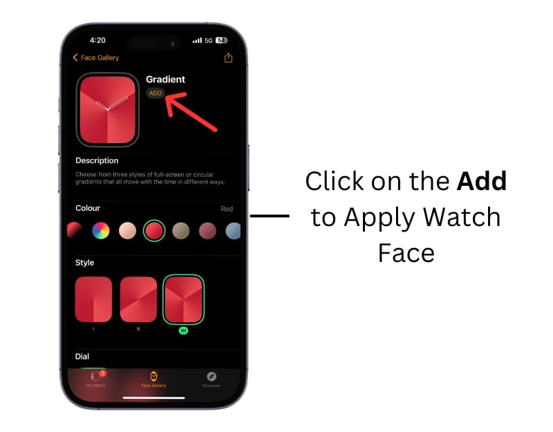 Добавление циферблата с iPhone на Apple Watch