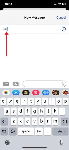 Поиск своего имени в iMessage.