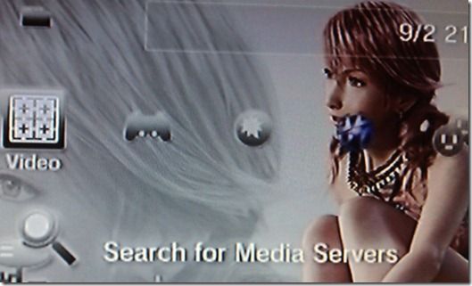 PS3 XMB: поиск медиасервера в сети