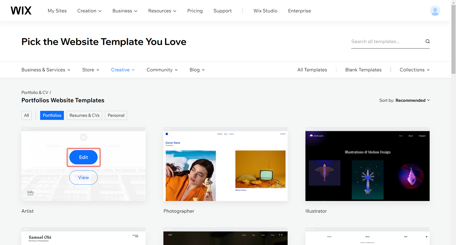 Демонстрация шаблона и переход в редактор.
