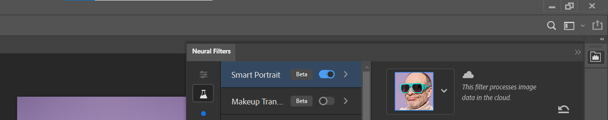 Открыть Smart Portrait в бета-фильтрах