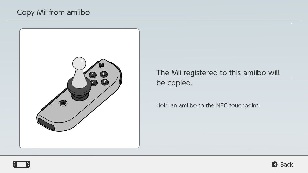 Копирование Mii с amiibo