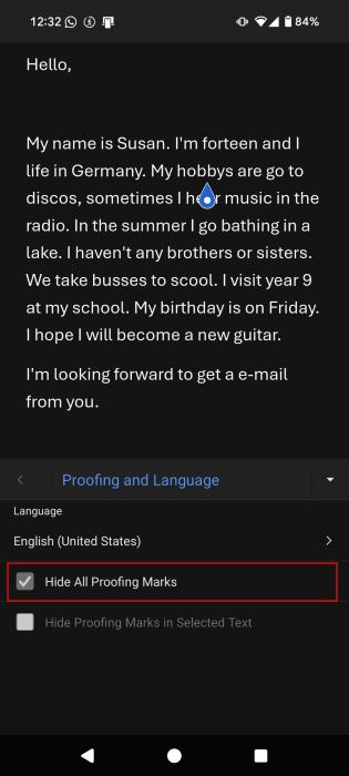 Включение опции 