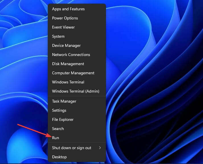 Ярлык Выполнить на панели задач
