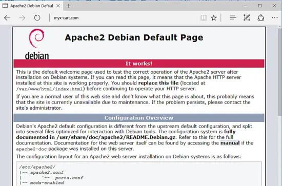 Apache default page