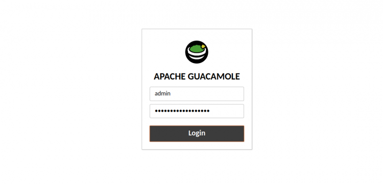 Страница входа Guacamole