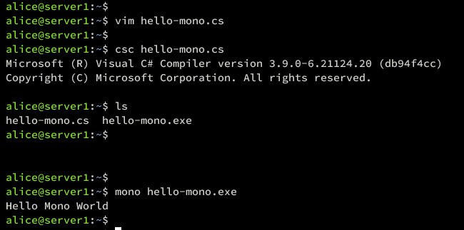 Запуск консольного приложения на Mono