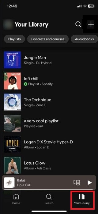 spotify ваша библиотека
