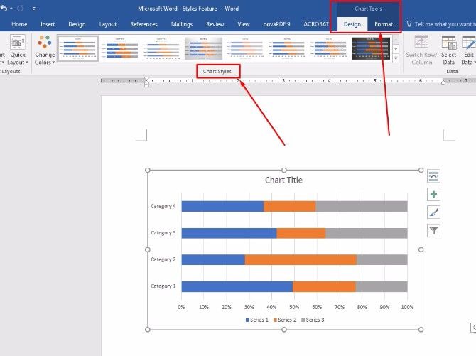 Стили диаграмм в Word