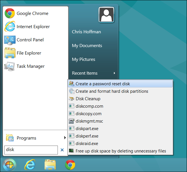 Результаты поиска программ и настроек в Classic Shell