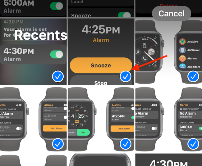 Нажимайте или проведите пальцем по миниатюрам, чтобы выбрать несколько файлов.