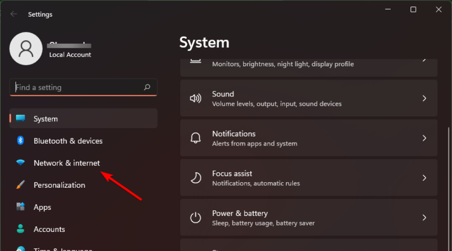 Сеть и Интернет в Параметрах Windows
